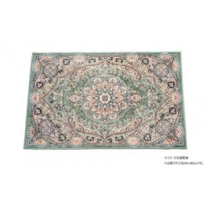 鹿田産業 フローラマット ベルギー製モケット織り 玄関マット 50x80 グリーン R1425950GN (2135554)