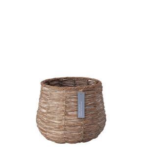 ケー・イー・アイ PE素材シャビー加工バスケット ラウンド 5号〜3号 ブラウン/ナチュラル (5516-B-BR)【入数:2】