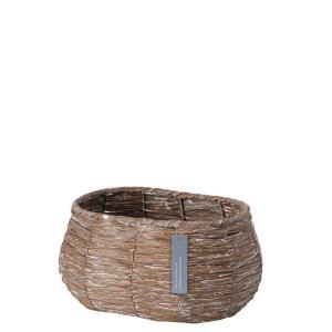 ケー・イー・アイ PE素材シャビー加工バスケット オーバル L・M・S ブラウン/ナチュラル (5517-B-BR)【入数:2】