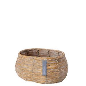 ケー・イー・アイ PE素材シャビー加工バスケット オーバル L・M・S ブラウン/ナチュラル (5517-B-NA)【入数:2】