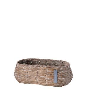 ケー・イー・アイ PE素材シャビー加工バスケット ロングオーバル ブラウン (5518-BR)【入数:2】