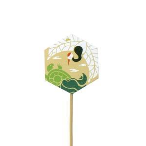 ケー・イー・アイ NY木製プレートピック 亀甲 鶴亀 (NY535)【入数:60】