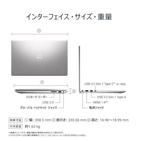 DELL デル ND25-FWHBS Dell DELL Dell 15 DC15250 Windows 11 Home 15.6型（インチ） Core i3 メモリ8GB SSD 512GB 1920×1080 Webカメラ有り Office有り シルバー系