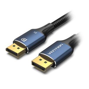 VENTION DP Male to Male HDケーブル コットン編み 8K対応 1.5M Blue アルミニウム合金(HC-2854)