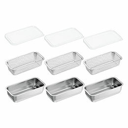 よこやま 燕熟の技 ユニット角型バット＆ザル バット1/3＆ザル・蓋×各3個YB-1200