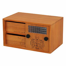 オスマック(Osmac) ディズニー プーさんの引出し付き引き戸小物収納庫 PHK-4025LB (1986691)