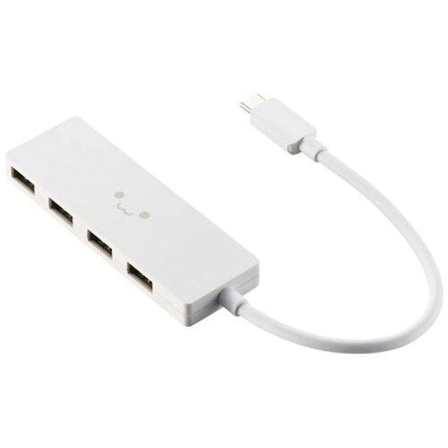 ELECOM エレコム USBHUB/USB-C/USB2.0/4ポート/15cm/ホワイトフェイス(U2HC-H040WF)