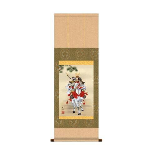 太田アート 端午の節句(子どもの日)掛軸 長江桂舟「白馬武者」・F6-060 (4110be)