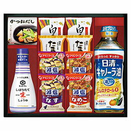 千寿堂 日清オイリオ・キッコーマン・アマノフーズ詰合せ 【白子のり味のり・アマノフーズ減塩いつものおみそ汁・たまごスープ・日清キャノーラ油 ほか】 C7212107