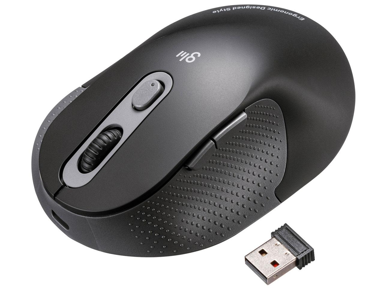 SANWASUPPLY サンワサプライ 静音ワイヤレスエルゴノミクスマウス(MA-EWBS528MBK)