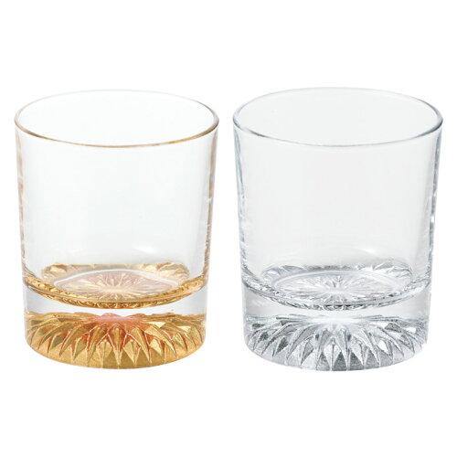 中西工芸(Nakanishi-kougei) ぬりもんde Verre ゴールド＆シルバー オールドグラスペア 0771025