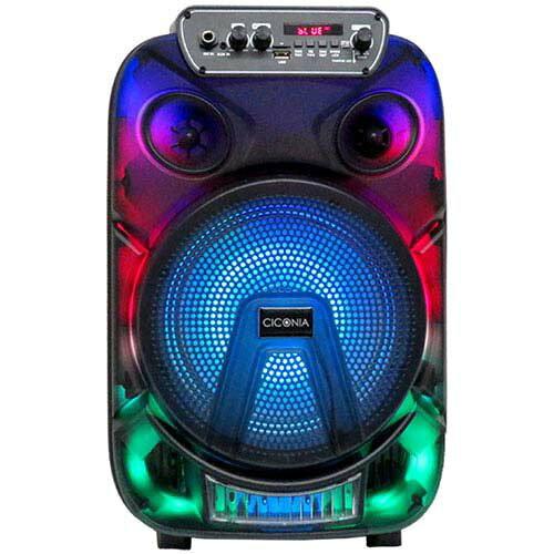 センター商事 全身発光LEDパーティースピーカー (有線マイク1本付属) ブラック CTGY10A [Bluetooth対応]