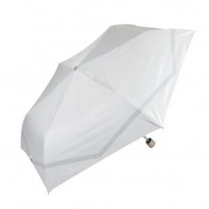 藤田屋 晴雨兼用折りたたみ傘 50cm 晴雨兼用丸手元 ボーダーリボン ホワイト SM-2551(KT) (2219312)