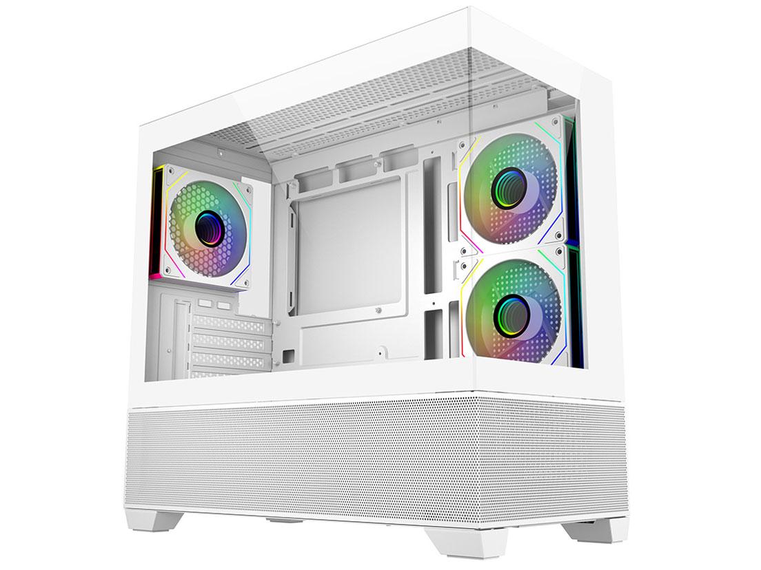 COOLER MASTER ＜Elite 490 White＞270°オールガラスビュー 冷却性能をフルに引き出すコンパクトMicroATXケース・ホワイトモデル(E490-WHNN-S00)