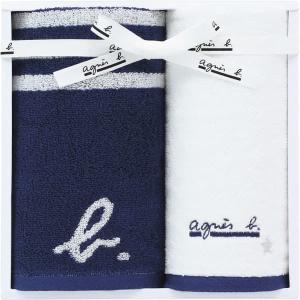 内野(UCHINO) アニエスベー フェイス・ゲストタオルセット ダークブルー CR25024_DB