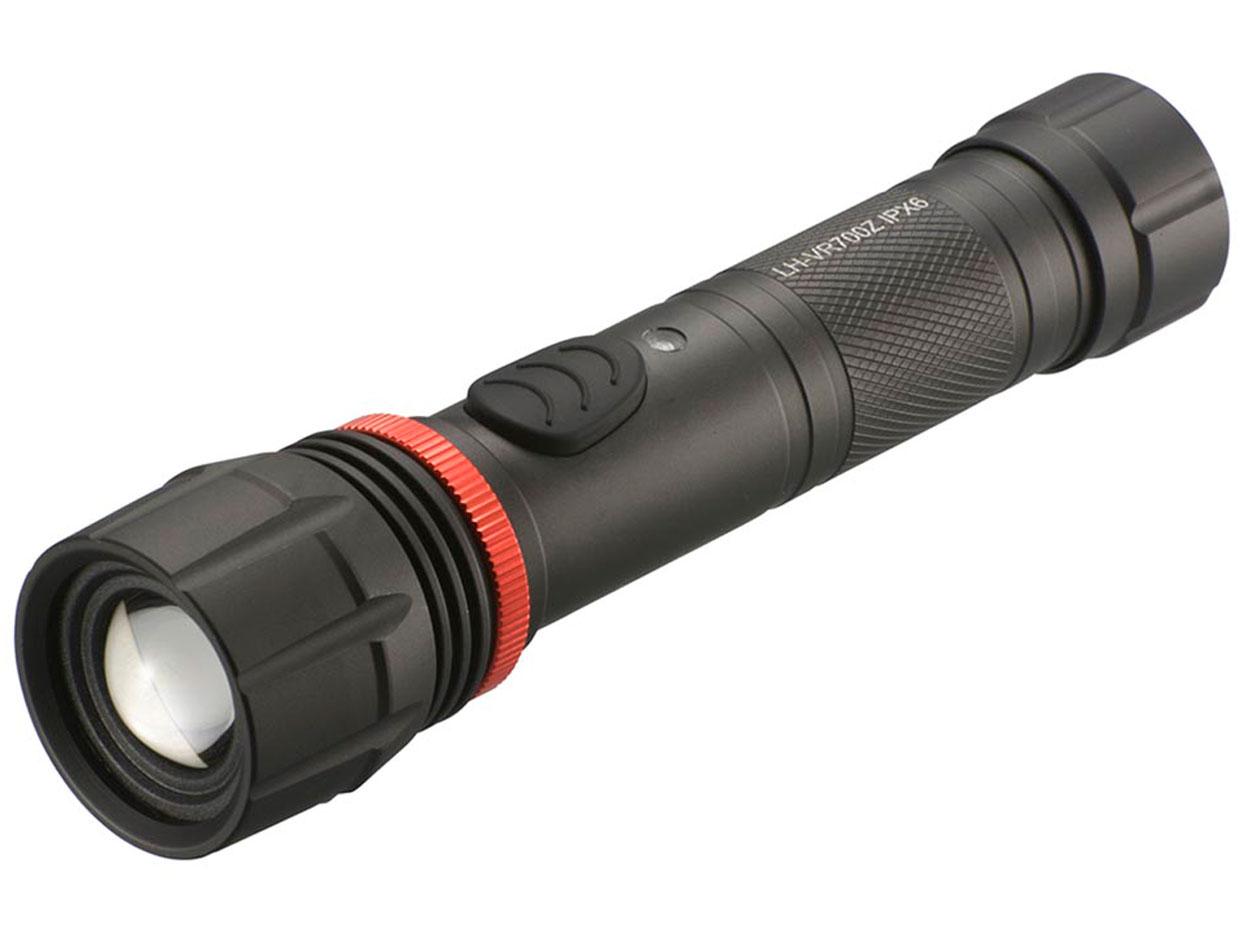 OHM オーム電機 LEDフラッシュライト(700 lm/連続使用MAX6h/保護等級IPX6/単4形×3本使用/ブラック) LH-VB700Z-K