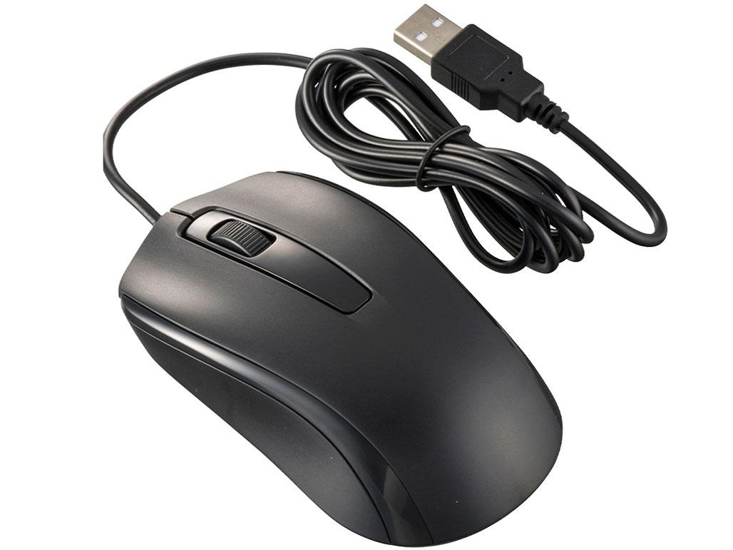 Optical Mouse - OHM オーム電機 光学式マウス(Blue LED/1200dpi/有線/Mサイズ/ブラック) PC-SMUB3M12-K