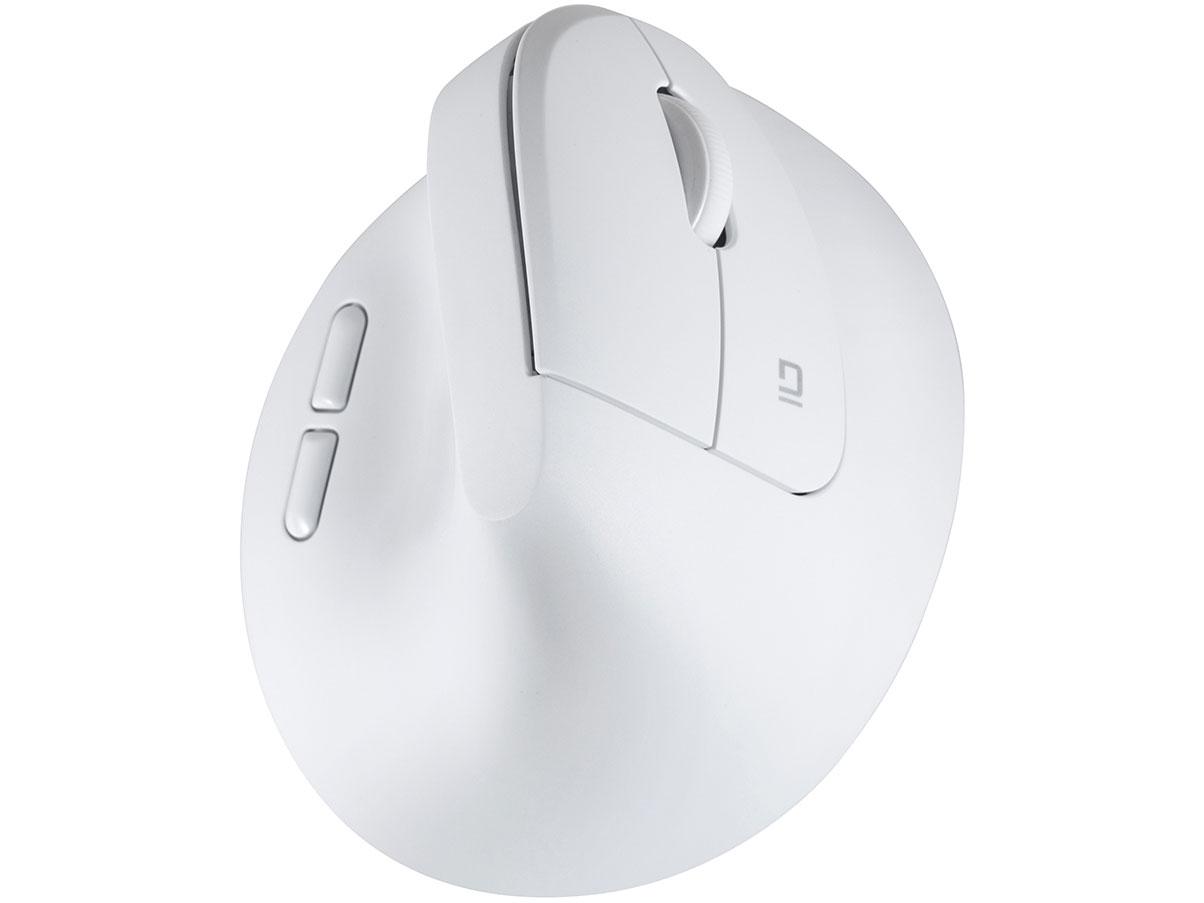 ナカバヤシ Digio 無線 静音5ボタン BlueLED エルゴノミクスマウス 軽くて手首にやさしい ホワイト MUS-RKF251W