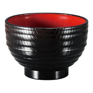 福井クラフト(Fukui Craft) 福井クラフト 耐熱10.0スタック木目汁椀 黒内朱 30000650 (1874447)