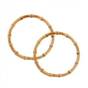 イナズマ(INAZUMA) 竹バッグ持ち手BB-3 焼き入り生成 外径約17.5cm2本手 (1785448)