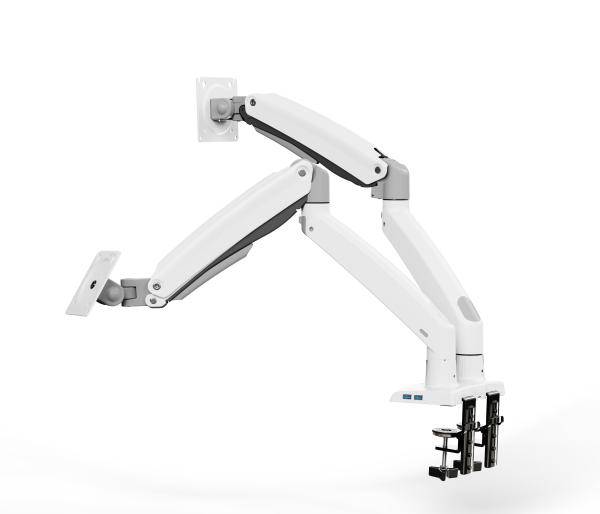 HUANUO ガススプリング式モニターアーム 13-35インチサイズモニター対応 デュアル画面 ホワイト HNDS33W