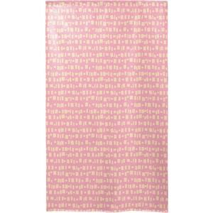 NOBORIYA のぼり屋 ☆E_市松レースのれん 44634 四角のボーダーピンク (44634)