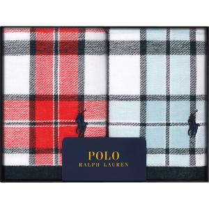 RALPH LAUREN ポロ ラルフ ローレン ホーム ウォッシュタオル2枚セット レッド・ネイビーの商品画像