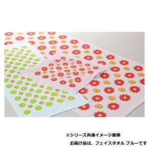 Rakuten - 犬飼タオル GA160J 表ガーゼ裏パイル顔料プリントタオル(レトロフラワー) フェイスタオル ブルー (2261080)