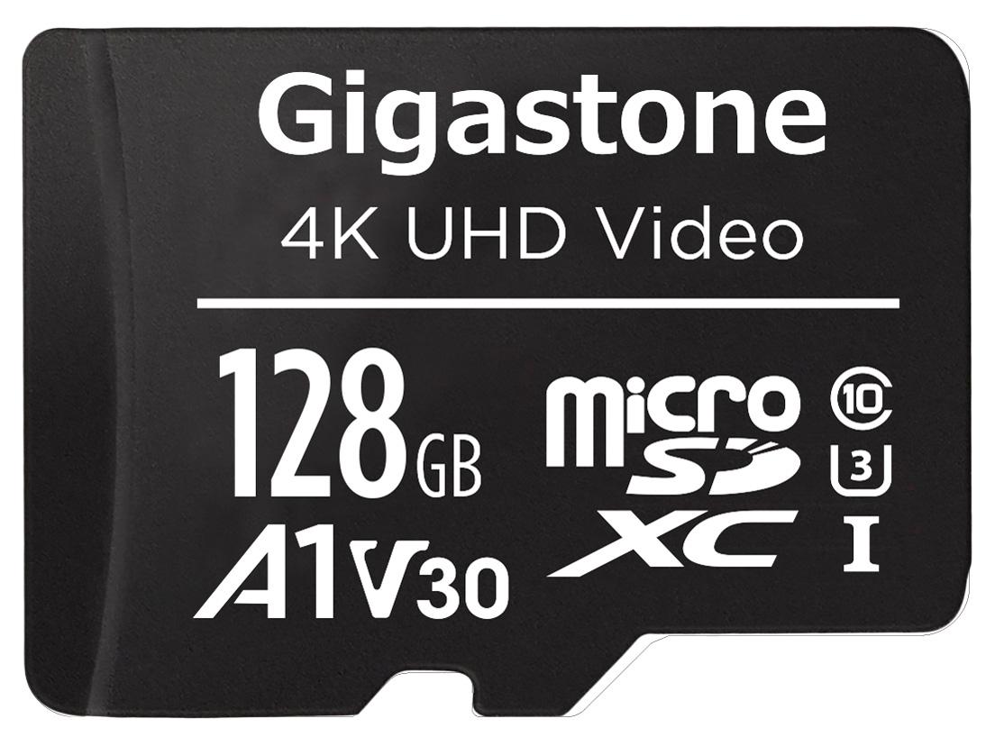 Gigastone microSDXCカード 128GB SDカードケース付き UHS-I U1 A1 V30スペック 最大読み取り速度95MB/s Full HDビデオ撮影対応(GJMX-128GV3A1)
