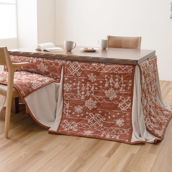 イケヒコ こたつ布団 ハイタイプ 洗える おしゃれ 洗濯 雪 結晶 フランネル ワイン 約225×295cm