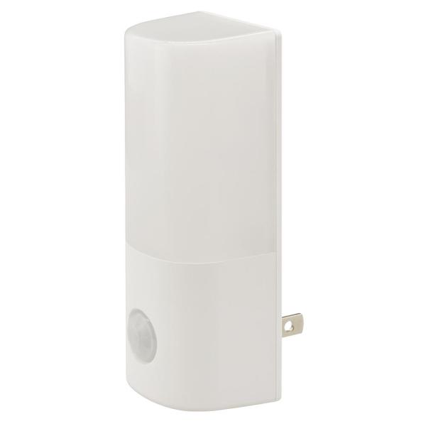 OHM オーム電機 LEDナイトライト(人感・明暗センサー/昼白色/65 lm/点灯保持10秒/コンセント差込式/ホワイト) NIT-ALA6JCL2-WN