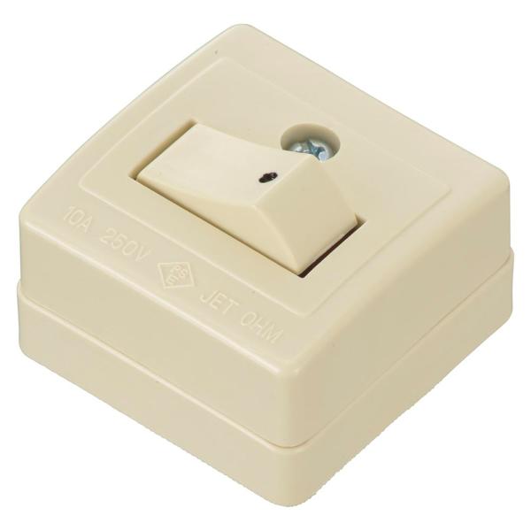 OHM オーム電機 角型タンブラスイッチ(片切/露出配線用/1000Wまで/10A-250V/パッケ...