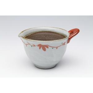 松本陶器「便利な器」粉引赤絵納豆すり鉢