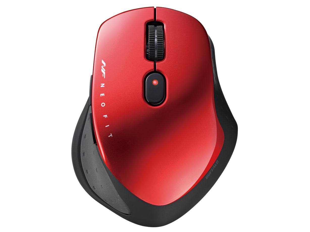 BUFFALO バッファロー BSMBB540RD 静音5ボタン Bluetooth5.0 切替機能付 マウス レッド(BSMBB540RD)