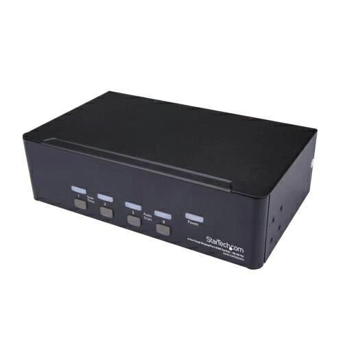 &nbsp;メーカー&nbsp;STARTECH.COM&nbsp;商品カテゴリ&nbsp;PCアクセサリ・サプライ＞切替器&nbsp;発送目安&nbsp;翌日までに発送（休業日除く）&nbsp;お支払方法&nbsp;銀行振込・クレジットカード&nbsp;送料&nbsp;送料無料&nbsp;特記事項&nbsp;&nbsp;その他&nbsp;[KVMスイッチ]Windows/Macコンピュータ4台のKVMスイッチ制御機能と4K/60Hzのデュアルディスプレイ機能を組み合わせたデュアルDP対応4ポートKVMスイッチ ◆ デュアルディスプレイ、マルチコンピュータアクセスで作業効率をアップ 3.5mmマイクロフォンとスピーカーを個別にサポートし、マルチメディアをフル制御 4K 60Hzに対応するUHD解像度で驚きの画質を実現 ビルトイン2ポートUSBハブでUSB周辺機器を共有 ホットキーおよび押しボタン切り替えでコンピュータに簡単アクセス
