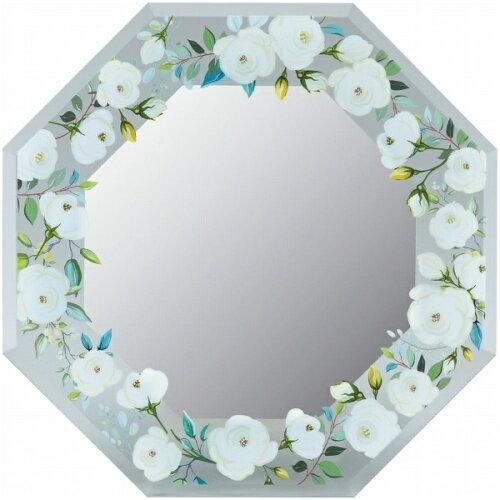 ユーパワー FM02803 FGデザイン 八角ミラー「ホワイトローズ(Sサイズ)」