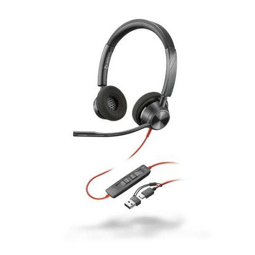 Poly ヘッドセット BW 3320 3.5mm/USB-A/Cアダプタ付 USB-C 両耳タイプ MS(8X220AA)
