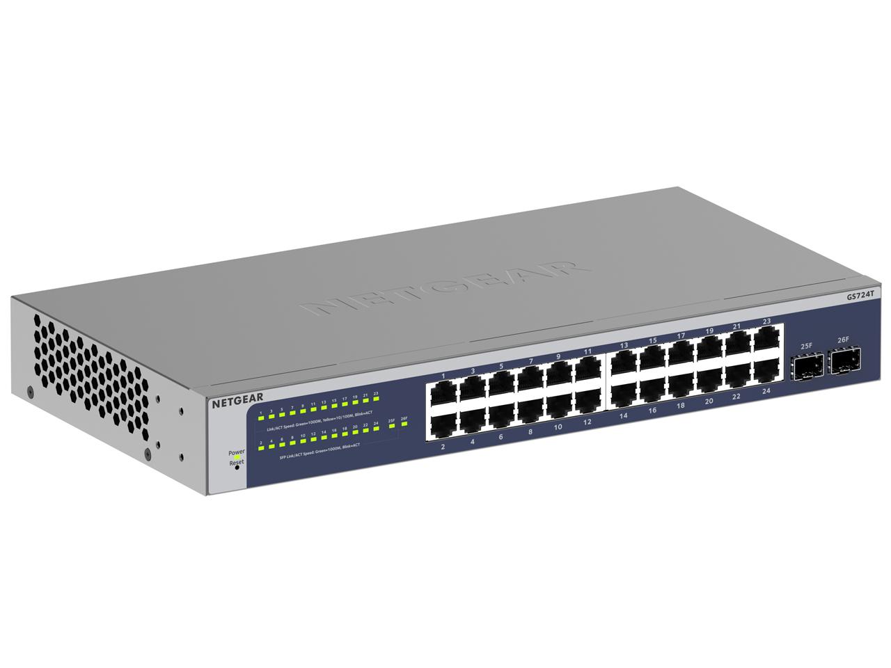 NETGEAR ネットギア GS724T ギガビット24ポート アプリ＆クラウドスマートスイッチ...