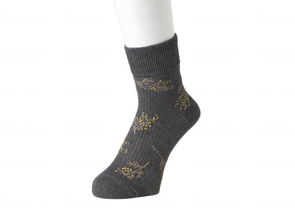 Rakuten - 岡本 婦人はくらくミモザのび〜る綿ソックス (638-824) チャコール 21-25cm
