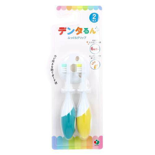 オールウェイズ デンタるん ふっくらグリップ2本組 グリーン×イエロー (AL-TBFU-2P(GY ...