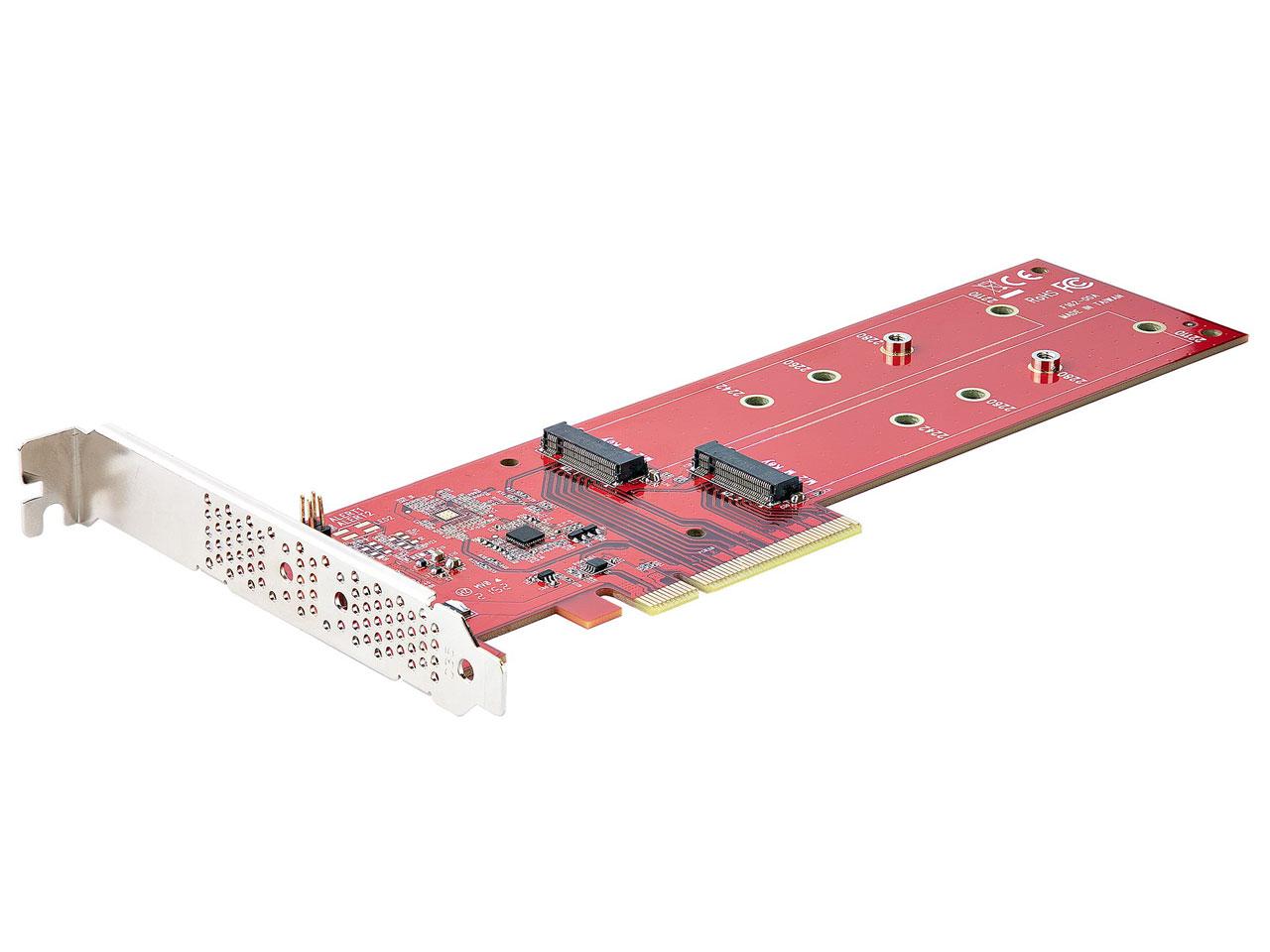 STARTECH.COM PCIe拡張カード/PCIe x8/2x M.2 PCIe SSD/スロット分割設定必要(DUAL-M2-PCIE-CARD-B)