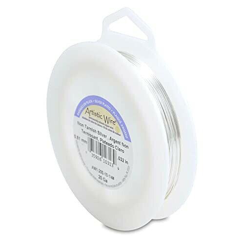 Wire and Cable Specialties Artistic Wire(アーティスティックワイヤー) ロングスプールス(業務用) ノンターニッシュシルバー 0.8mm×約24m 20 (1601585)