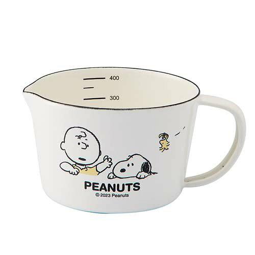 Bread Meters - 豊琺瑯(Yutaka Horo) スヌーピー(SNOOPY)「ブレイクタイム」ホーローメジャーカップ・S/計量カップ 合わせダレ 合わせ調味料 (SNJ-2307)