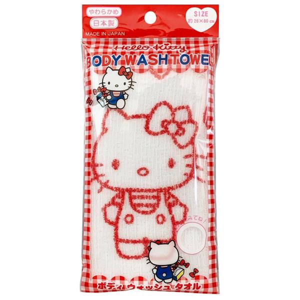 タツネ ハローキティボディタオル RD レッド 浴用用品 バス用品 バスグッズ 体洗 (-)