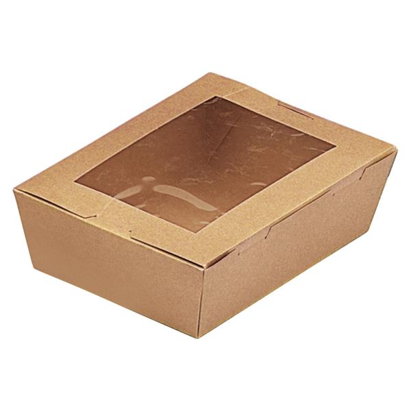 水野産業 窓付きランチボックス クラフト(50入)L 03123【XLV0904】