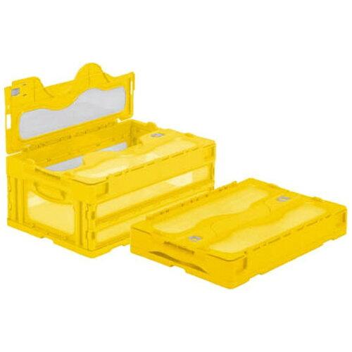 Rakuten - 三甲 サンコー フタ一体型折りたたみコンテナー 559030 マドコンC-30Bイエロー (SKOC30BYE 3020)