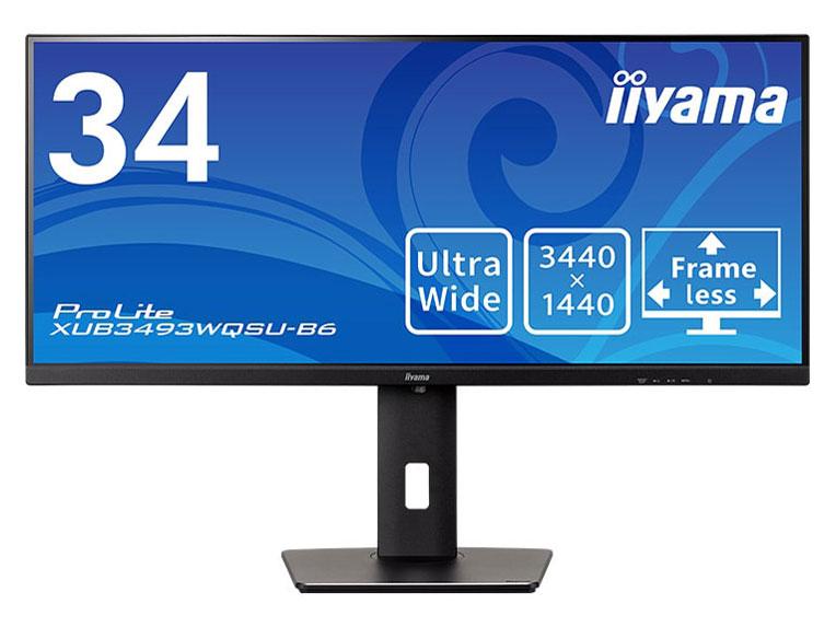 iiyama ＜ProLite＞34型 ワイド液晶ディスプレイ ProLite XUB3493WQSU-B6(3440x1440/IPS方式パネル/HDMI/DisplayPort/昇降/ブラック)(XUB3493WQSU-B6)