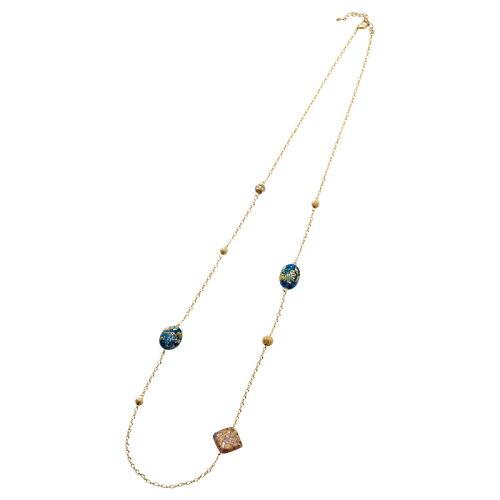 Rakuten - ミレーヌ 金箔ガラスネックレス 200-APGGNK-BL(ブルー) 3422-154 (1698134)
