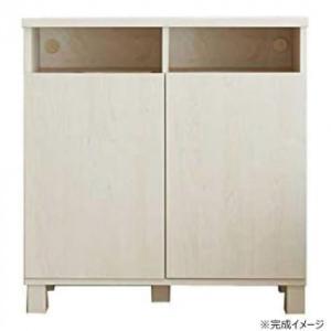タカシン家具工業 日本製組立家具 リビングボード 収納キャビネット CO-NC-8075CT ホワイ ...