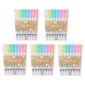 ぺんてる ミルキーブラッシュ 8色セット GFH-P8ST 5個入 (2033702)
